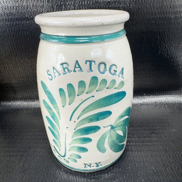 Hand Made Pottery Other - Saratoga NY Stoneware Crock Jar Vase Kitchen Utensil Holder Storage Hand Made